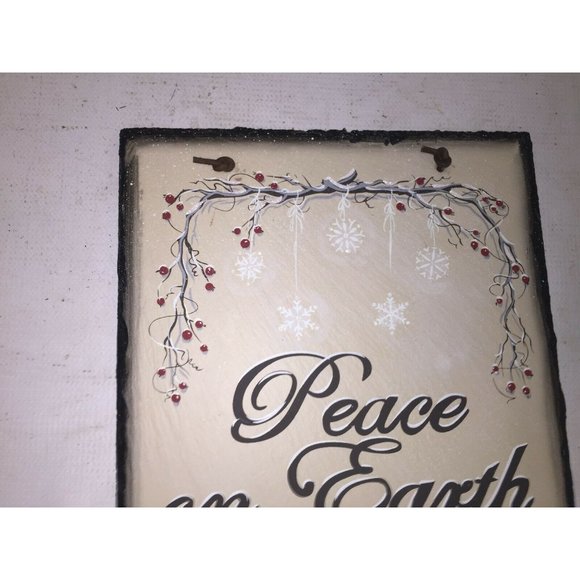 Peace On Earth Holiday Decorative Hanging Tile Christmas Decor - Picture 4 of 8
